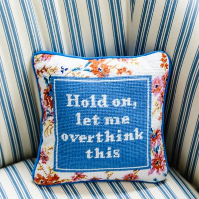 Overthink Needlepoint Pillow, 11&amp;quot; x 11&amp;quot;