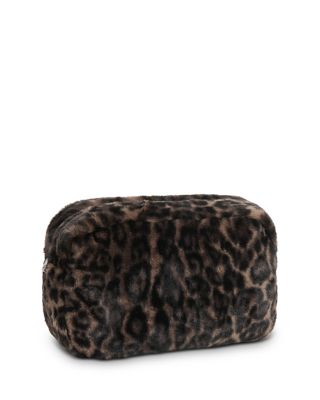 Noor Leopard Faux Fur Jumbo Pouch