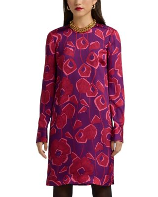 St. John - Cubist Floral Print Dress