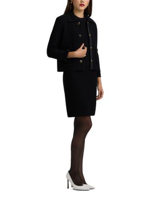 Multiscale Textured Stretch Knit Collared Jacket