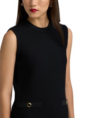 Textured Stretch Knit Sleeveless Dress