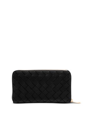 Intrecciato Leather Zip Around Wallet