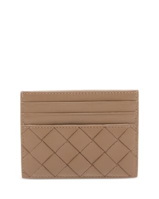 Intrecciato Leather Zip Card Case