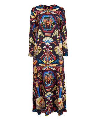 Long Sleeve Swing Dress in Nephthys Navy