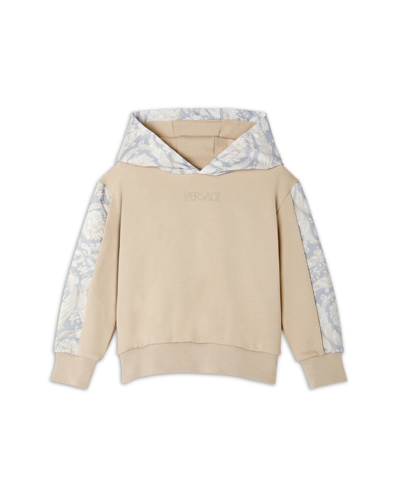Versace Barocco Baby Paneled Hoodie In Sand Castle