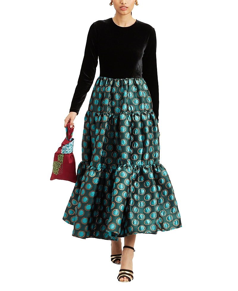 La DoubleJ Big Dress in Jacquard Winter Sun Emerald