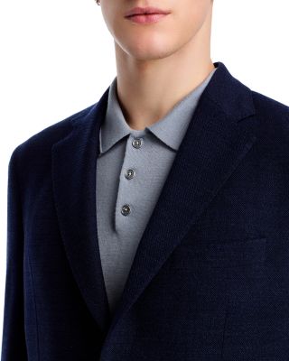 Wool Pique Jersey Slim Fit Unstructured Sport Coat
