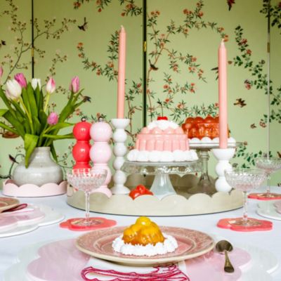 White Bobbin Candlestick Holder 