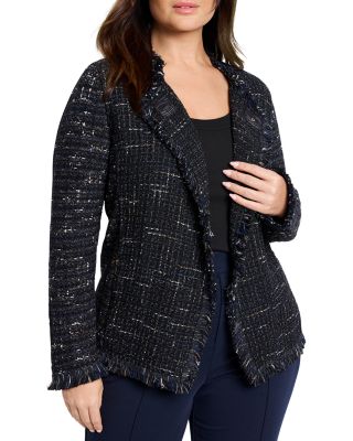 Nic+Zoe Plus Nightfall Fringe Knit Jacket