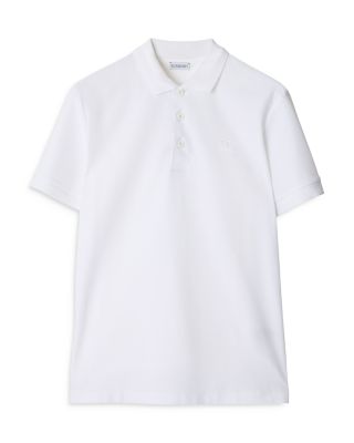 Eddie Cotton Piqu&eacute; Equestrian Knight Embroidered Slim Fit Check Placket Polo Shirt