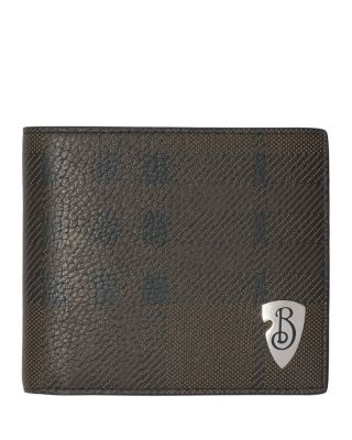 Burberry - B Shield Leather Bi Fold Wallet