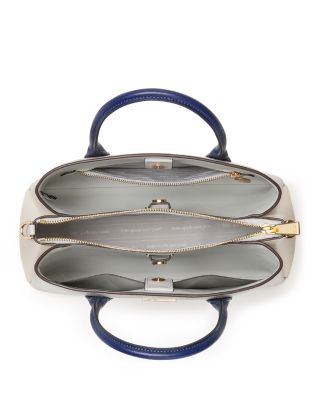 Serena Color Blocked Saffiano Leather Satchel