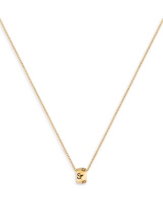 Gucci - 18K Yellow Gold Icon Polished Logo Ring Pendant Necklace, 15.7-18"