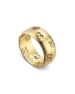 18K Yellow Gold Icon Wide Logo Band