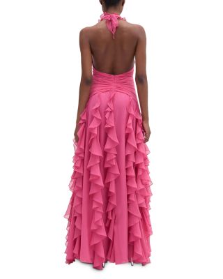 Ruffled Plunge Gown