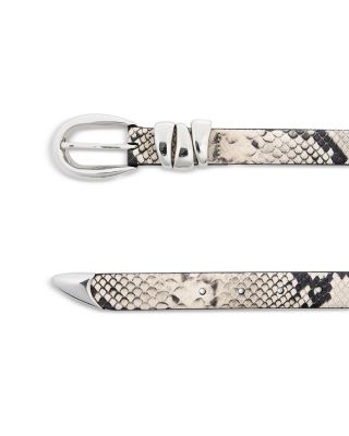 Women's Triple Keeper Snake Embossed Leather Belt