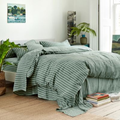 Pembroke Stripe Linen Blend Duvet Cover, Twin