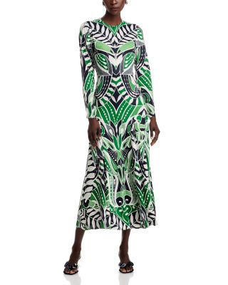 FARM Rio - Long Sleeve Printed Midi Dress