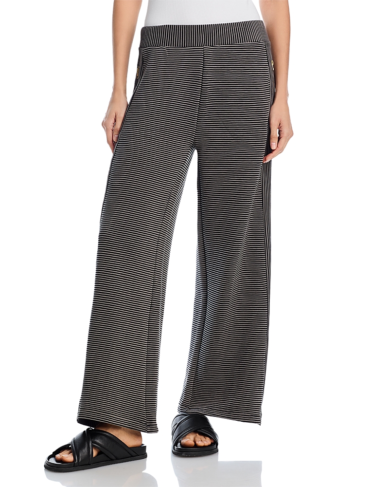 Shop Vintage Havana Striped Wide Leg Pants In Charcoal