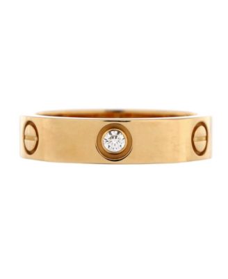 Pre-Owned Cartier Love 3 Diamonds Band Ring 18K Gold with Diamonds