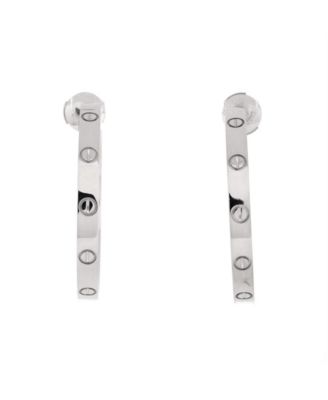 Pre-Owned Cartier Large Love Hoop Earrings 18K White Gold