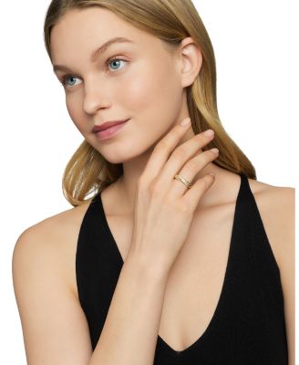 Sculpted Cable Pav&eacute; Band Ring in 18K Yellow Gold with Diamonds