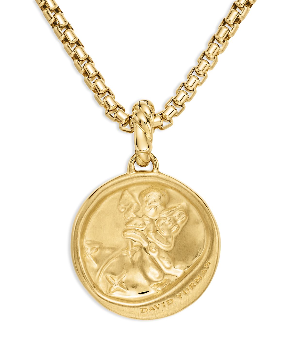 David Yurman 18K Yellow Gold Diamond Aquarius Amulet Pendant