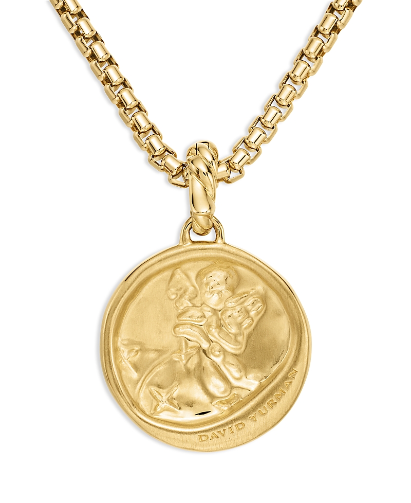 David Yurman 18K Yellow Gold Diamond Aquarius Amulet Pendant
