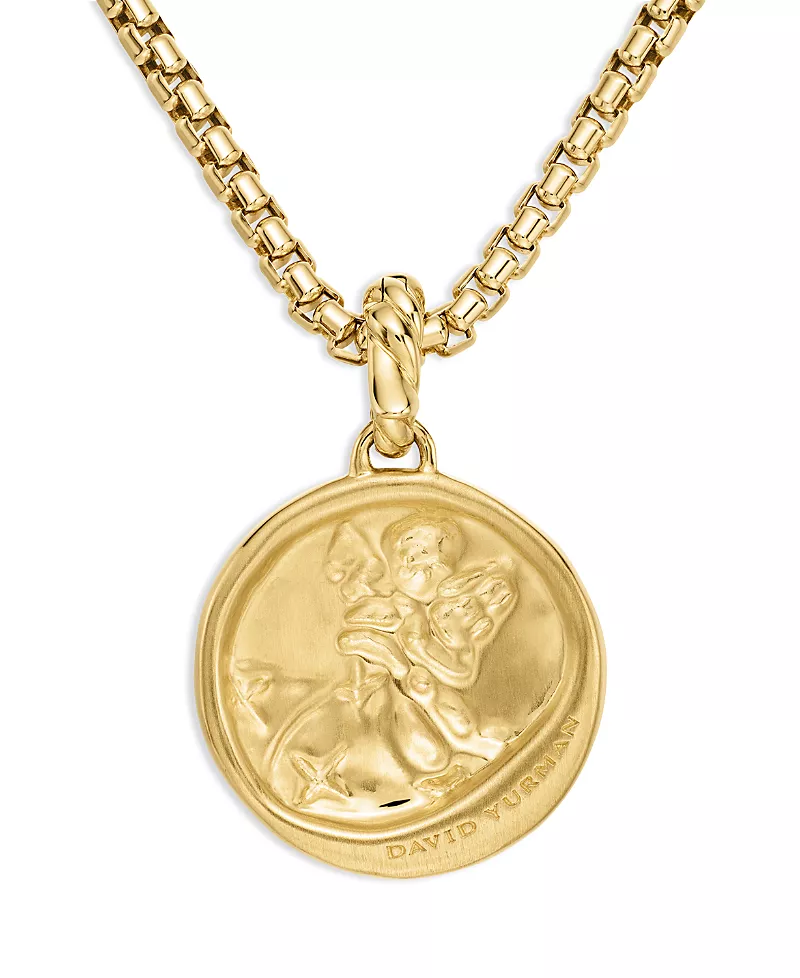 David Yurman 18K Yellow Gold Diamond Aquarius Amulet Pendant