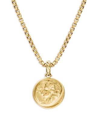 18K Yellow Gold Diamond Leo Amulet Pendant