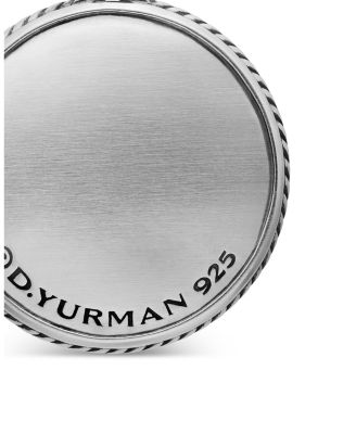 Men's Sterling Silver Maritime Compass Amulet with Black Diamond 