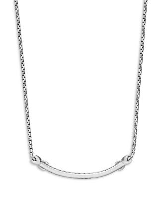 Sterling Silver Petite X Diamond Bar Pendant Necklace, 15"