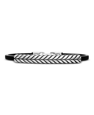 Chevron Leather ID Bracelet