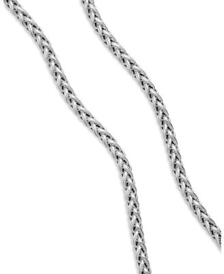 Men's Sterling Silver Wheat Chain Necklace 24", 4mm