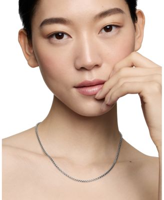 Small Box Chain Necklace with an Accent of 14K Gold 18", 2.7mm