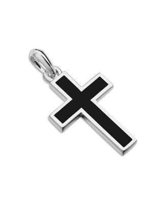 Men's Exotic Stone Cross in Sterling Silver with Black Onyx, 26mm