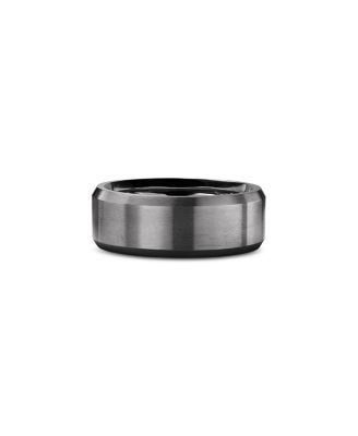 Men's Gray Titanium 8.5mm Beveled Band