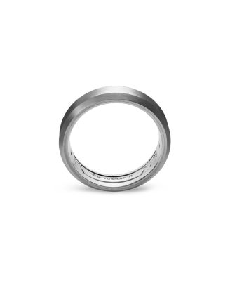 Men's Gray Titanium Wedding Beveled Band