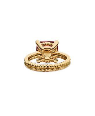 Ch&acirc;telaine Ring with Gemstones & Diamonds in 18K Yellow Gold, 11mm