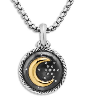 Cable Collectibles Moon and Star Amulet with Diamonds and 18K Gold