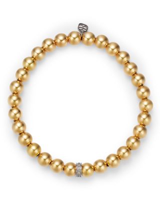 Sydney Evan - 14K Yellow Gold Diamond Rondelle Beaded Bracelet