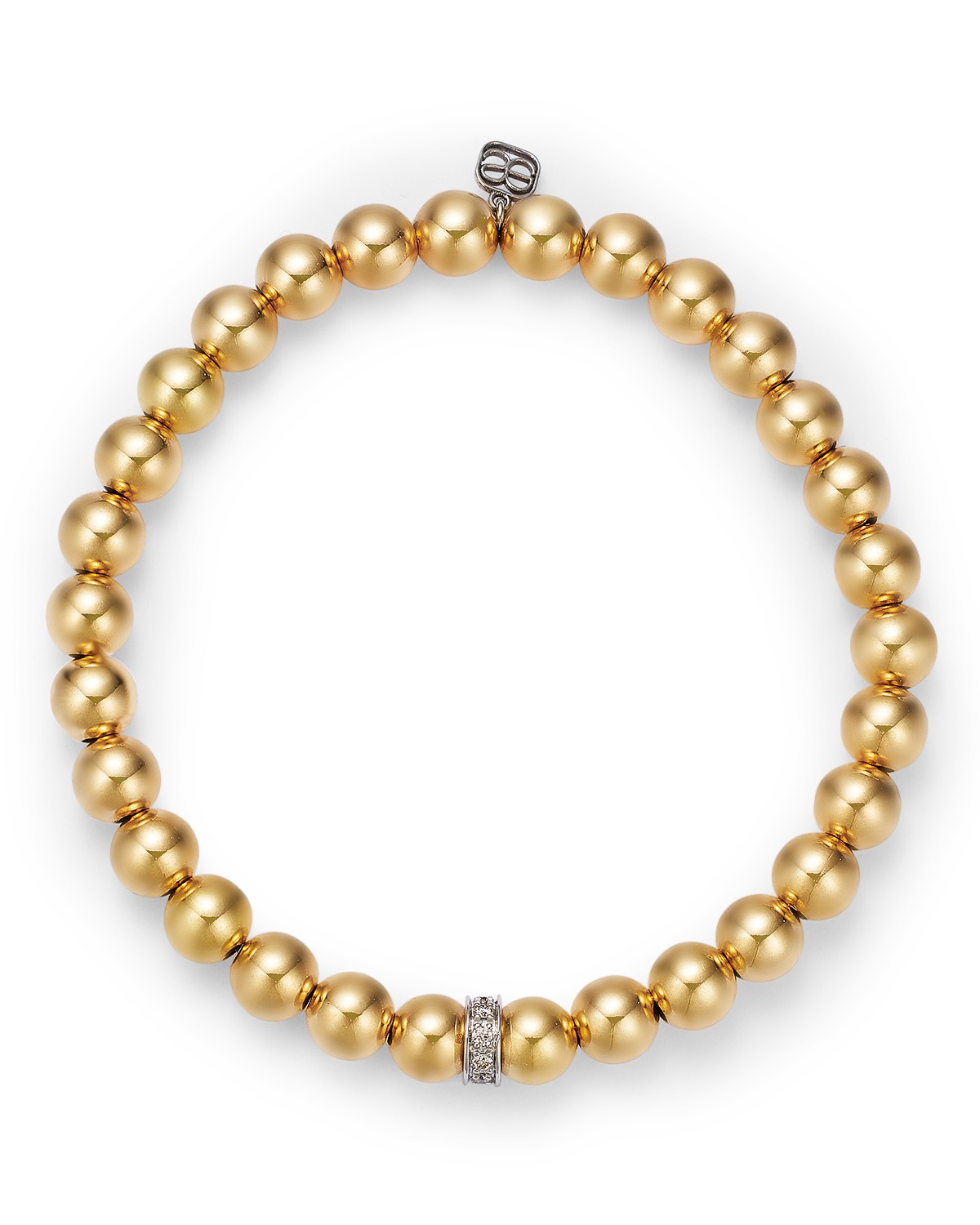 Sydney Evan 14K Yellow Gold Diamond Rondelle Beaded Bracelet