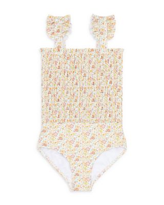 Minnow - Girls' Marigold Smocked One Piece Swimsuit - Baby, Little Kid, Big Kid