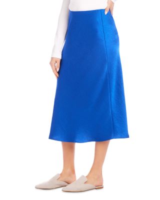 Bias Cut Midi Satin Skirt