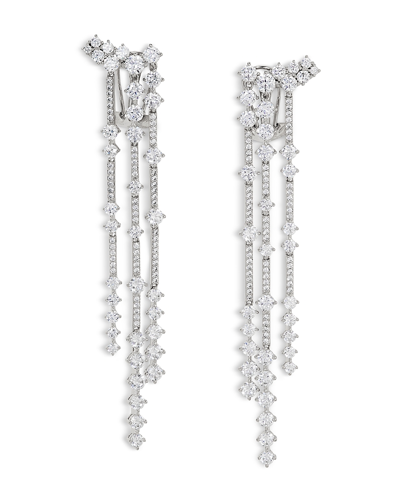 NADRI CASSI CUBIC ZIRCONIA FRINGE CLUSTER STATEMENT EARRINGS