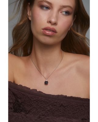 Macaron Cubic Zirconia Clear & Color Cushion Pendant Necklace, 16-18"