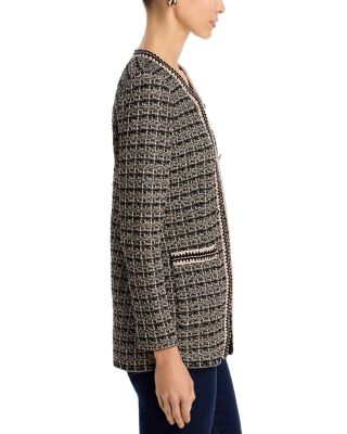 Contrast Trim Tweed Knit Jacket - Heritage Fit