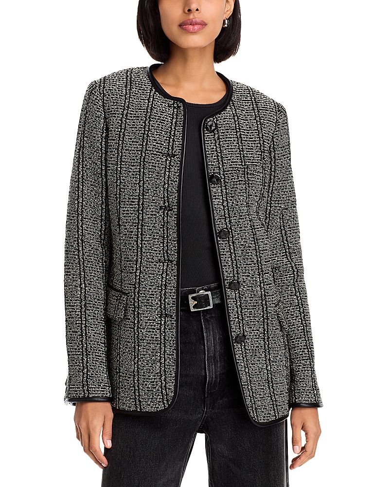 Rag & Bone Bartlet Tweed Boucle Single-breasted Jacket In Black Multi