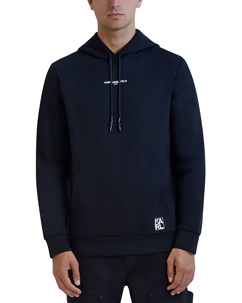 Karl Lagerfeld Paris Small Logo Hoodie In Black