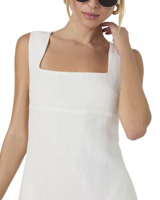 Birdie Linen Blend Square Neck Dress